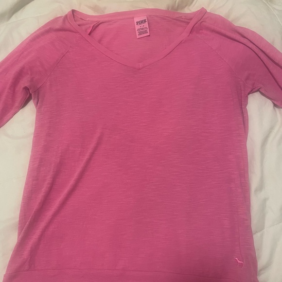 EUC Victoria’s Secret PINK! Neon pink long sleeve tee in S - Picture 6 of 16